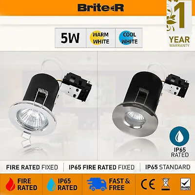 £26.89 • Buy 4x 6x 10x Fire Rated IP20 | IP65 Bathroom LED GU10 Downlights Ceiling Spotlights