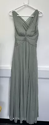 Asos Design Green Sleeveless Long Maxi Dress Size 8 Prom Occasion • £9.99