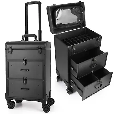 Yokilly Rolling Makeup Train Case Professional Cosmetology Case On Wheels A... • $171.40