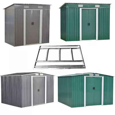 Metal Garden Shed 6 X 4 8 X 4 8 X 6 8 X 10 Garden Storage WITH FREE BASE New • £189.99