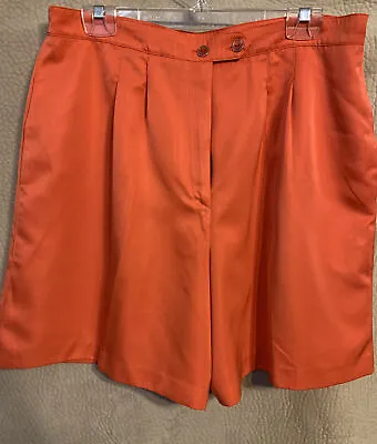Marcia Microfiber Golf Shorts  Tangerine 2 Pockets  USA  16 EUC • $3.97