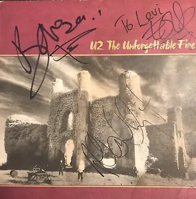 U2 Signed All 4 Members Unforgettable Fire Autograph Vinyl LP Larry Mullen Bono • $1250