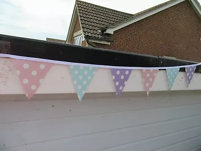 Pink Blue Lilac Pastel Pvc Indoor/garden Bunting • £6