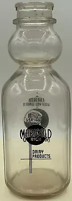 Vintage Marigold Rich Dairy Products Milk Bottle Cream Top Quart Marked 50 • $34.95