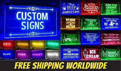 Custom 3D LED Neon Light Sign Wall Art For BarPubCafeShopClubGarageHome • $24.99