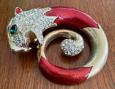 VINTAGE Panetta Dragon Leopard BROOCH PIN • $88