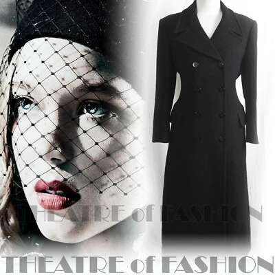 £375 • Buy JACKET COAT WOOL 12 14 16 VINTAGE RIDING BLACK 40's 30's TAILCOAT MAXI