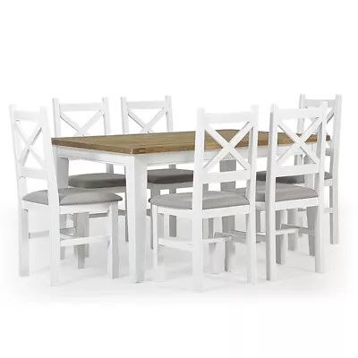 NEW Leura Belle Rustic 6 Seater Rectangle Dining Table And Ashton Chairs Setting • $1790