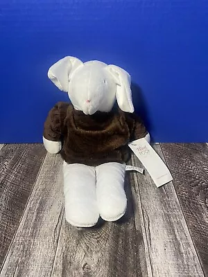 $59.99 • Buy WOOF & POOF Plush Dog White Bean Bag Bunny Stuffed Animal Toy Brown Sweater Soft
