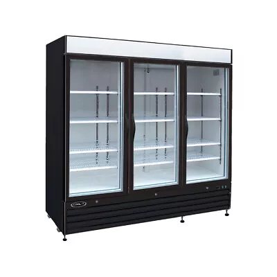 Kool-It KGF-72DV 81  Three Section Glass Door Freezer Merchandiser In Black ... • $4732.42