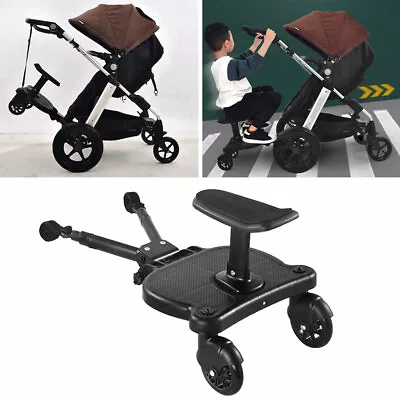 Universal Buggy Stand Board With Seat Stroller Pram Pushchair Connect Load 25kg • £44.99