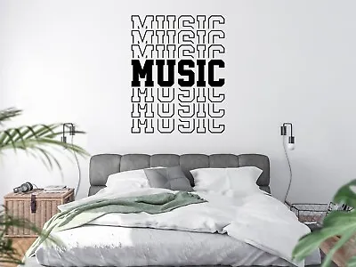 Music Sticker Wall Hypnotic Decal Vinyl Removable Home Decor Rock Shop Words • £18.89