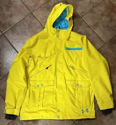 Under Armour Parka Yellow Hooded Full Zip Jacket Men's Size L Hardly Worn! • $44.95