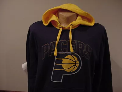 AWESOME Indiana Pacers Adult Sz Lg Dark Blue & Gold Majestic Hoodie NEW&NICE!! • $39.99