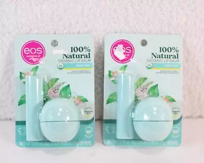 2 Packs EOS 100% Natural Organic Lip Balm Sweet Mint Stick & Sphere New • $15.99