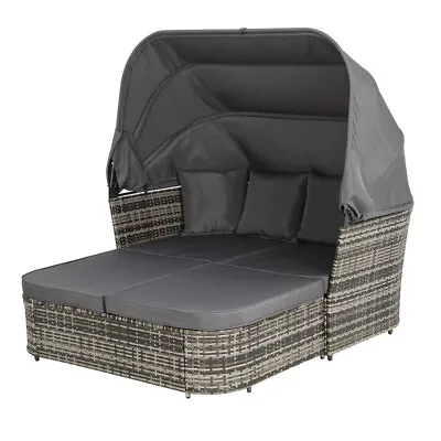 Gardeon Outdoor Sun Lounge Setting Patio Furniture Wicker Sofa Garden Day Bed • $469.95