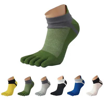 £4.18 • Buy Men's Five Toe Cotton Socks Pure Sports Trainer Running Finger Socks Breathable