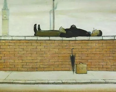 £11.99 • Buy JS LOWRY ,MAN LYING ON THE WALL, FRAMED WALLART Reproduced OFFICE & HOME DECOR