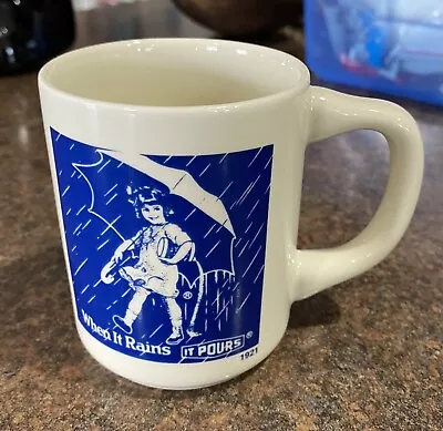 Vintage Morton Salt Girl 1921 Logo Coffee Mug  When It Rains It Pours  Tea Cup • $16