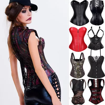 Vintage Gothic Corset Steampunk Corset Women Clothing Bustier With Shoulder HG • $33.99