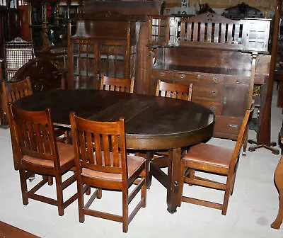 Antique Limbert Dining Room Set – Sideboard China Dining Table 6 Chairs • $19500