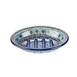 Soap Dish With Holes - Blue Mosaics - 0879-1917X - Polish Pottery • £15