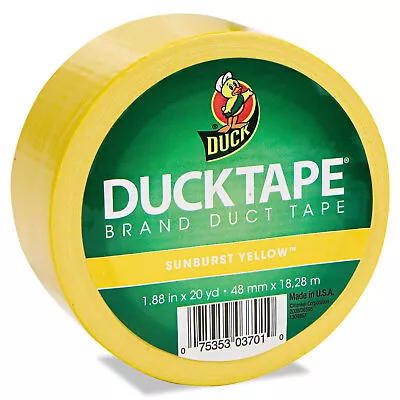 Duck Colored Duct Tape 9 Mil 1.88  X 20 Yds 3  Core Yellow 1304966 • $10.39