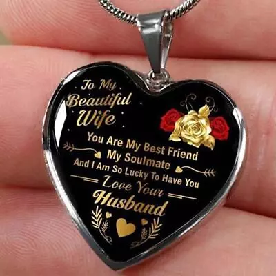 To My Wife You Are My Best Friend I Always Love You Heart Pendant Necklace Gift • $8.99