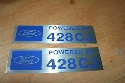 FORD POWERED BY 428CJ 428 COBRA JET VALVE COVER DECALS NEW PAIR BLUE SILVER 2x • $16.99