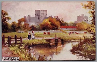 Winchester Church & Hospital Hampshire England Postmark 1911 Boots Art Postcard • £6