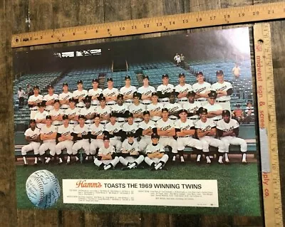 VINTAGE POSTER Hamm's Toasts The 1969 Winning Twins MLB Beer Minnesota  • $200