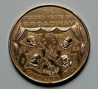 1973 MARDI GRAS Krewe Of Carrollton NEW ORLEANS Doubloon Throw Medal W/ Broadway • $10.41