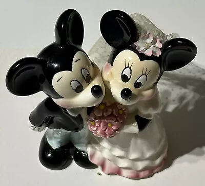 Mickey & Minnie Vintage Wedding Bride & Groom Ceramic Figurine Cake Topper 4.75  • $9.99