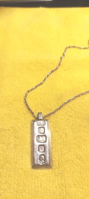 £29.95 • Buy Sterling Silver Ingot Pendant Hallmarked 1977 Jubilee London Weight 19.4g