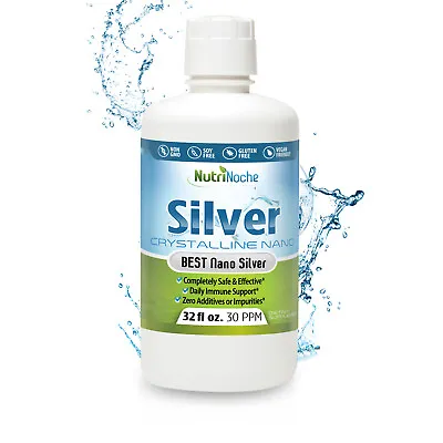 NutriNoche Colloidal Silver Mineral Supplement - The BEST Silver - 30 PPM 32 Oz • $35