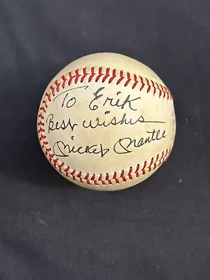 Mickey Mantle Autographed Rawlings OAL LMP Baseball TO ERIK YANKEES JSA LOA • $699.99