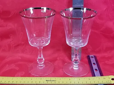 2 VINTAGE SHEFFIELD BY FOSTORIA WATER GOBLETS Wine Glass • $24.44