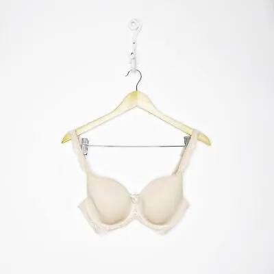 Simone Perele Paris Caressa 3D Plunge Peau Rose Nude Lace Underwire 30F 30DDD • $22.40