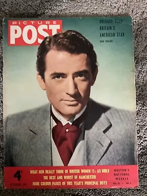 Picture Post January 16 1954 Gregory Peck Vinoba Bhave Manchester Ship Canal 50s • £12.75