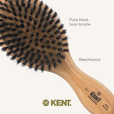 Kent Brushes OG1 Oval Mens Hair Brush - Made In England • £29.99