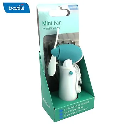 HAND HELD MINI FAN Small Battery Operated Travel Flexible Safety Foam Blades • £5.69