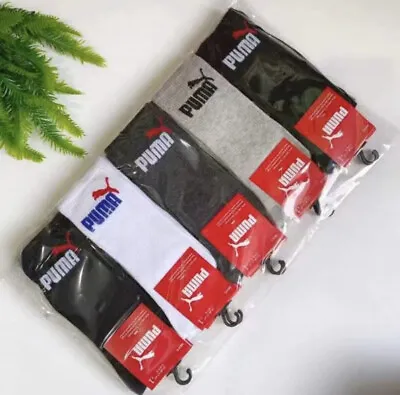 Puma Men's Socks 5 Pair  Black White And Gray. Brand New • $14.99