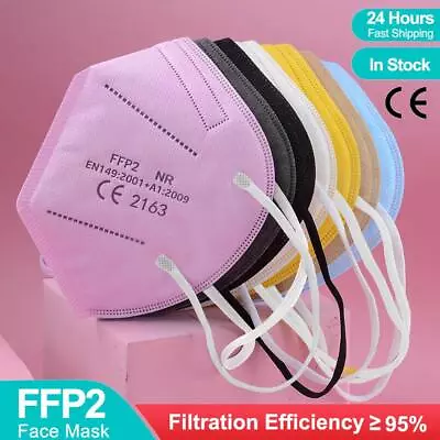 FFP2 Mask Face Pack 10 Covering PPE Professional Protection Integrated Nose Clip • £6.86