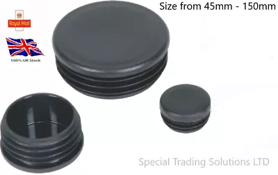 £2.95 • Buy Round Plastic Black Blanking End Cap Caps Tube Pipe Inserts Plug Bung