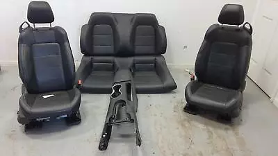 15-17 Ford Mustang Convertible Gt Black Leather Front & Rear Seats W/console 15 • $1435.50