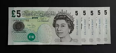 Uncirculated Old £5 Pound Note Elizabeth Fry Bailey V • £11.95