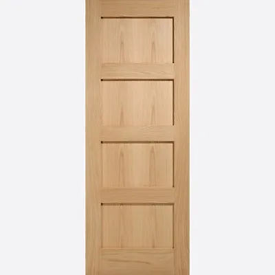 XL Internal Oak Shaker 4 Panel Solid Door • £69.99