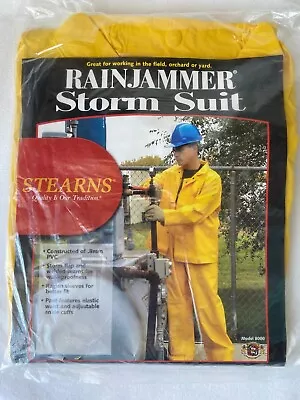 Stearns Rainjammer 2 Piece PVC Storm Suit Elastic Waist Yellow XL Model 8000 • $9