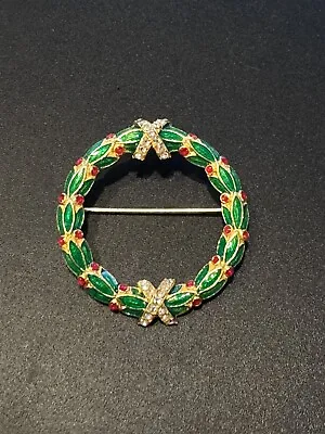 Beautiful MMA FBS Faberge Christmas Wreath Brooch • $40