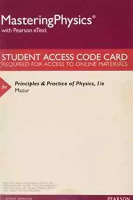 MasteringPhysics With Pearson EText - Printed Access Code By Mazur Eric - New A • $52.83